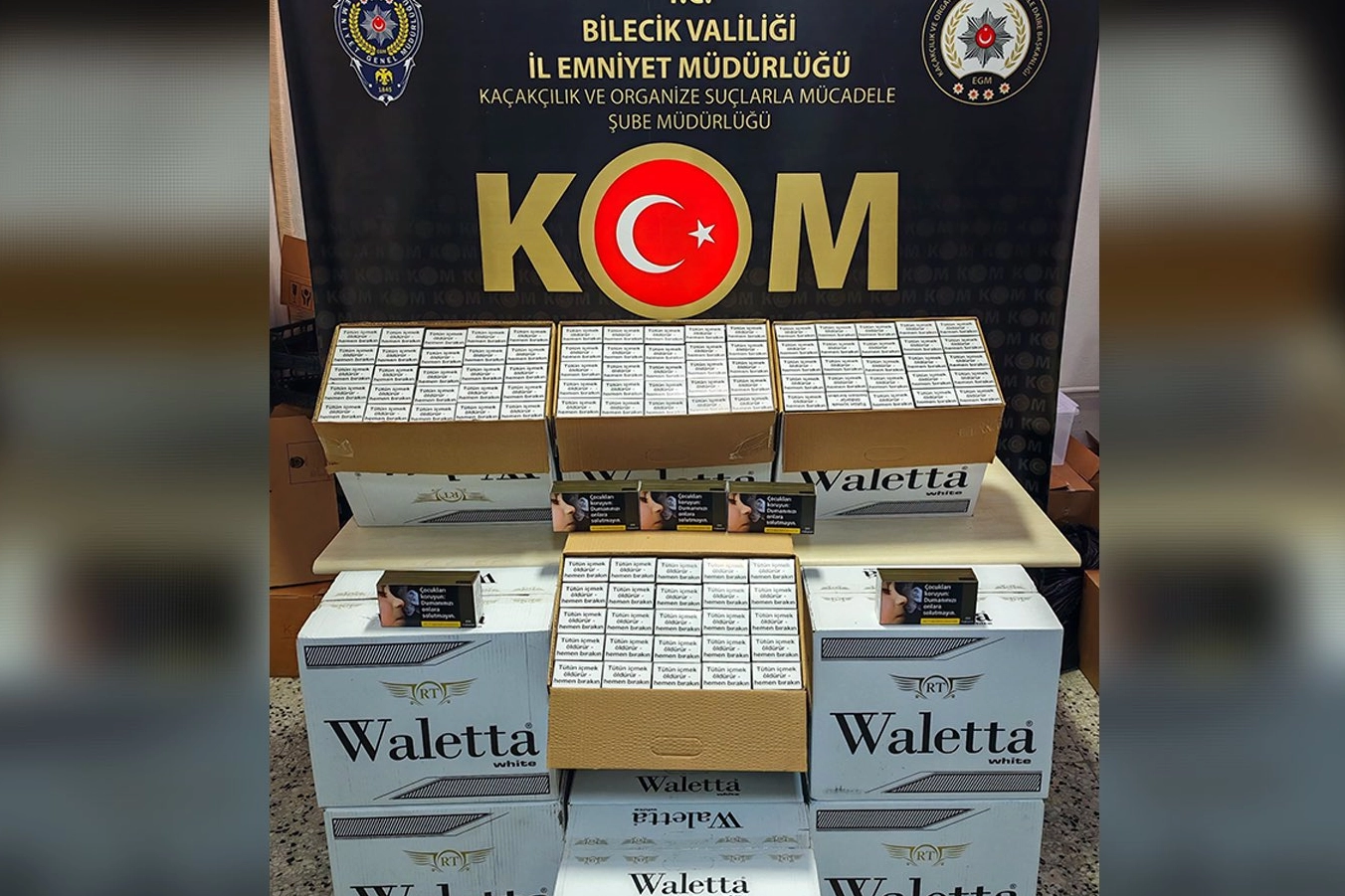 Bilecik'te 100 bin bandrolsüz makaron ele geçirildi